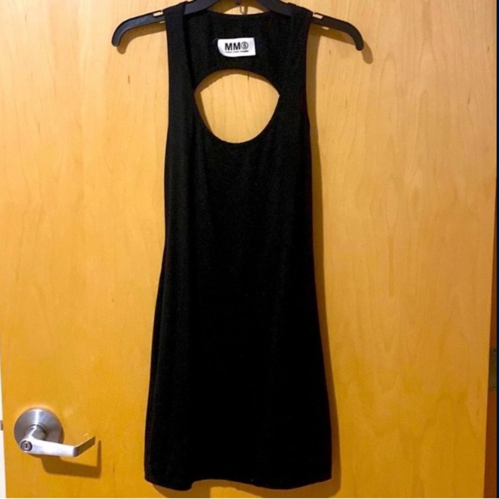 MM6 maison martin margiela black open black tank dress size S